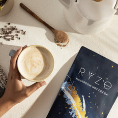 RYZE Mushroom Hot Cocoa — Organic Instant Cocoa with L-Theanine & Melatonin, 20 Servings K3