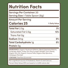 RYZE Mushroom Matcha — Organic Instant Matcha Latte with Lion's Mane & King Trumpet, 30 Servings F1