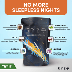 RYZE Hot Cocoa - with 6 Sleep Superfoods to Help Fall Asleep and Stay Asleep K1