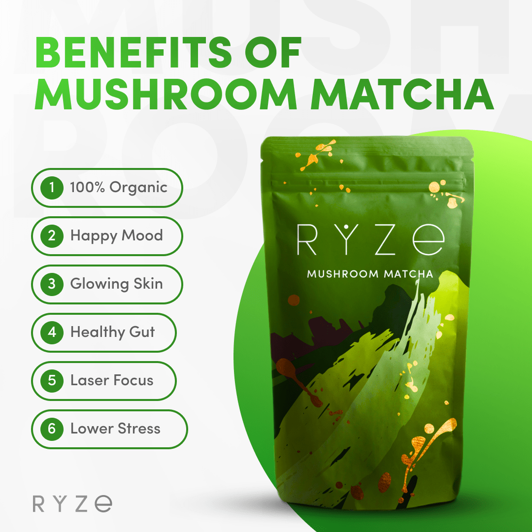RYZE Organic Mushroom Matcha Starter Kit (60 servings) N3